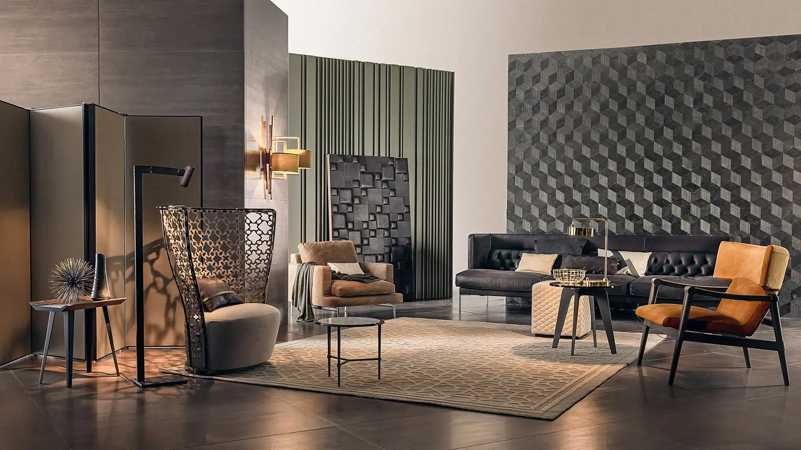 A close-up of a high-quality interior detail, showing textures and materials.