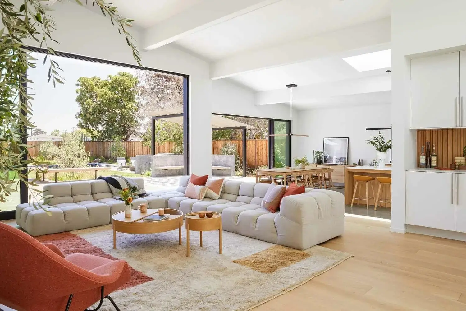 Spacious and bright modern living room.